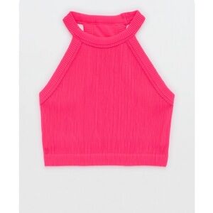 Aerie superchill seamless high neck bra top, color: luminous rose, size: medium